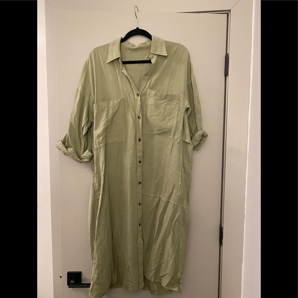 H&M button up art/casual loose fit dress